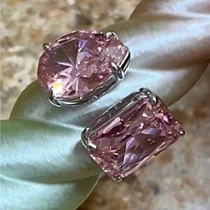 Bomb Party RETRO Sterling Club RBP6479 Rose Quartz Size 6 Ring  HTF